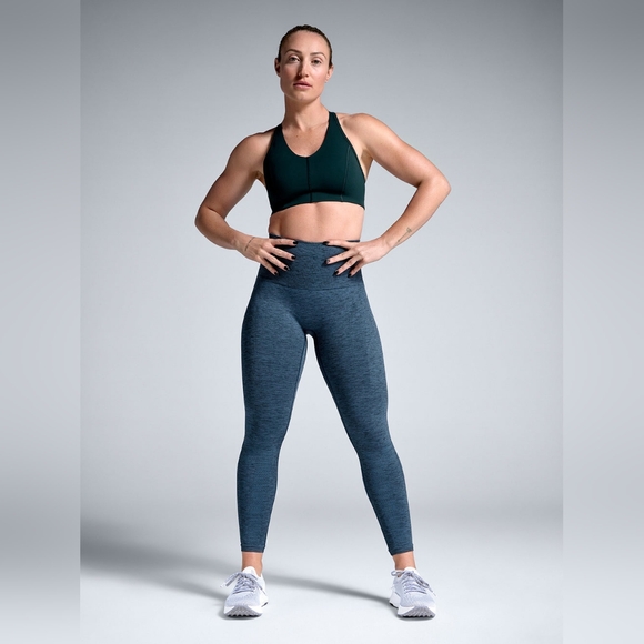 LNDR Pants - LNDR Streamline Melange 7/8 Legging Blue Steel Marl